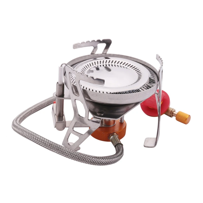 Hot Outdoor Double Ring Gas Stove Camping Gas Burner Folding Electronic Stove Hiking Portable Foldable Split Stoves