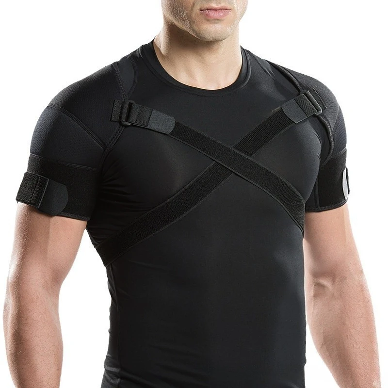 Crossed Desigh Unisex Adult Compression Recovery Shoulder Brace Support Wrap Pad Sporty Injured Universal Back Support Underwear