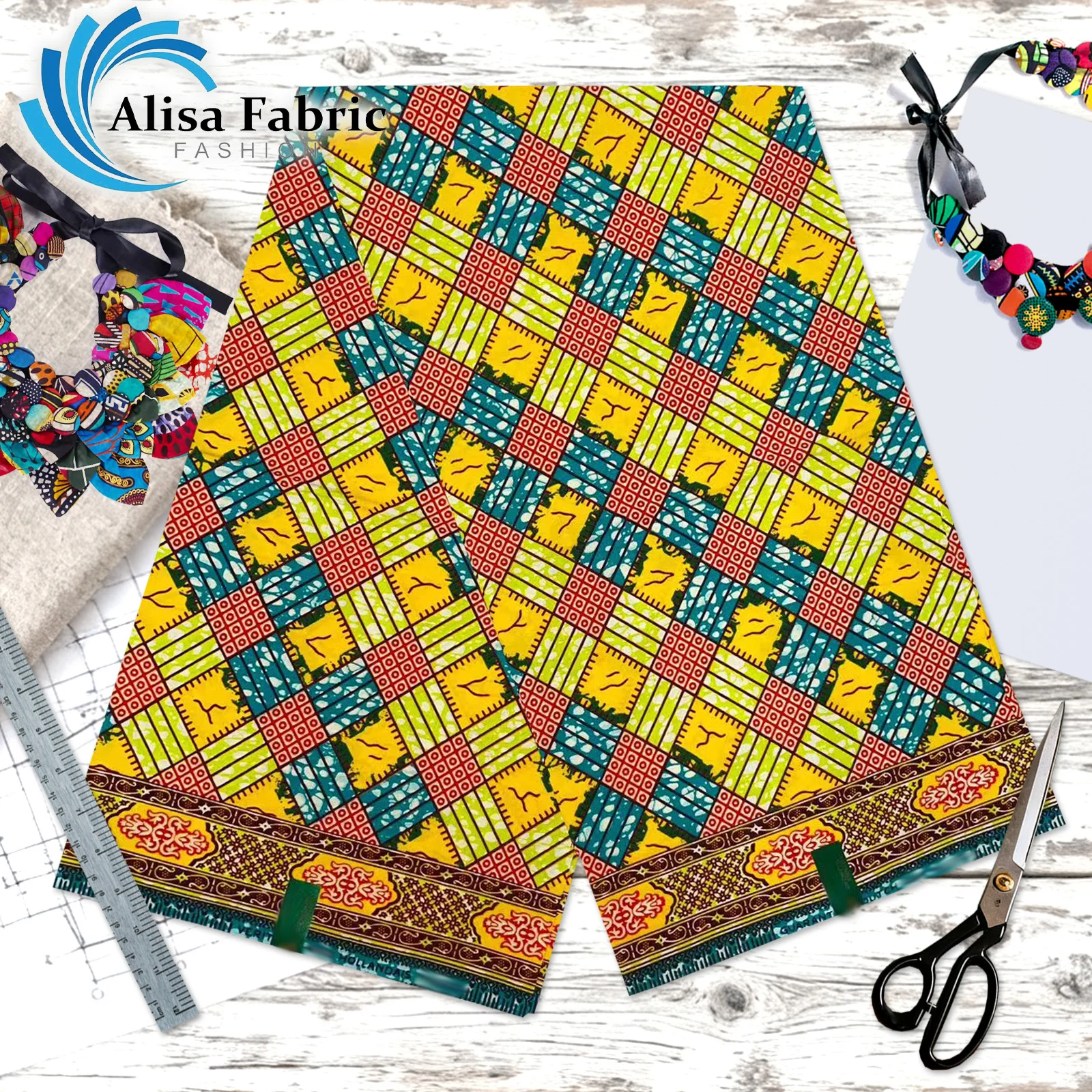 

High quality hollandais African wax Ankara fabric 6 yards 100% cotton tissus couture for wedding dresses