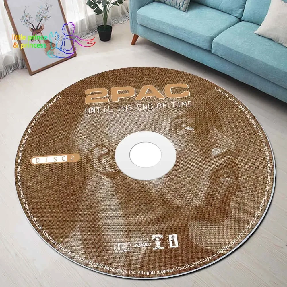 

Круглый музыкальный коврик 2Pac для CD-дисков, круглый ковер, коврик для ванной, домашний декор, ковер для гостиной и кухни