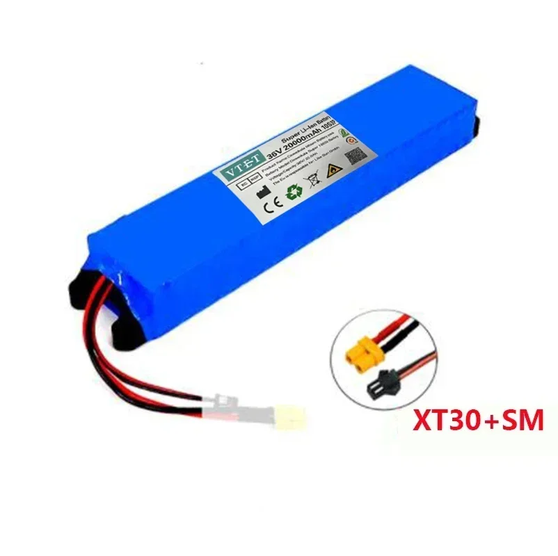 2024 36V 20Ah 18650 Lithium Battery Pack 10S3P 20000mah 500W  A-level Battery Cells M365 Ebike Power Battery Same Port with BMS