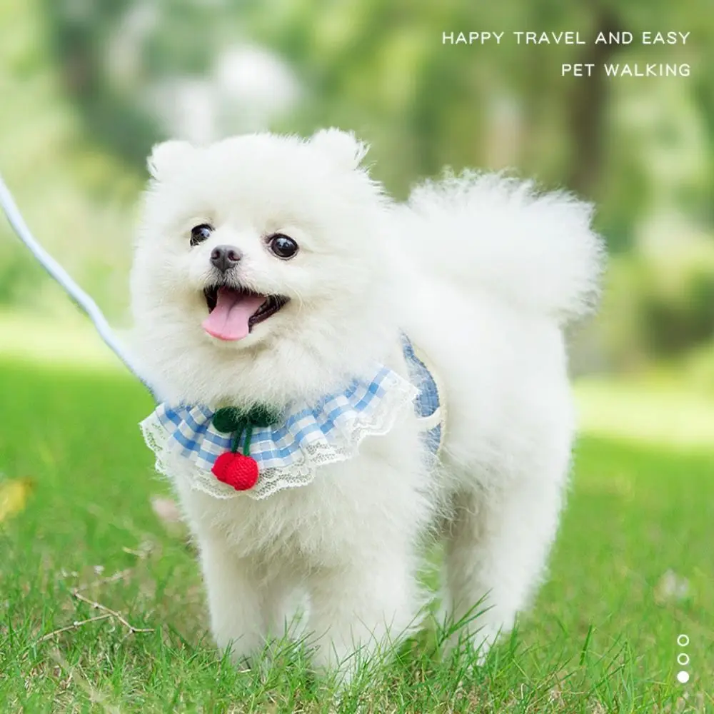 Cartoon Pet Vest Leash Breathable Adjustable Cat Chest Harness Cat Dog Harness Go Out To Prevent Break