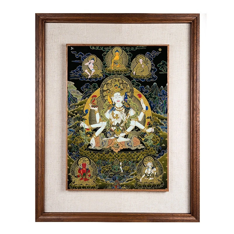 

Hand painted Zunsheng Buddha Mother Thangka porch study decorative painting hanging painting ornament