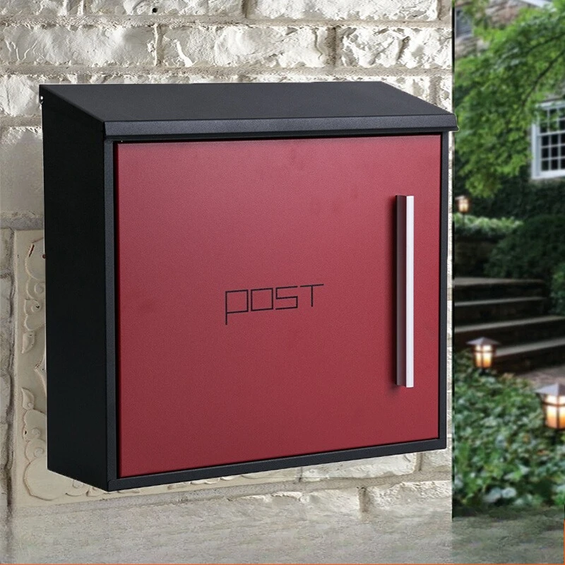 

Stainless Metal Mailbox Post Lockable Mail Box Hanging Suggestion Box Front Door Gate Secure Large Storage Outdoor Decoration