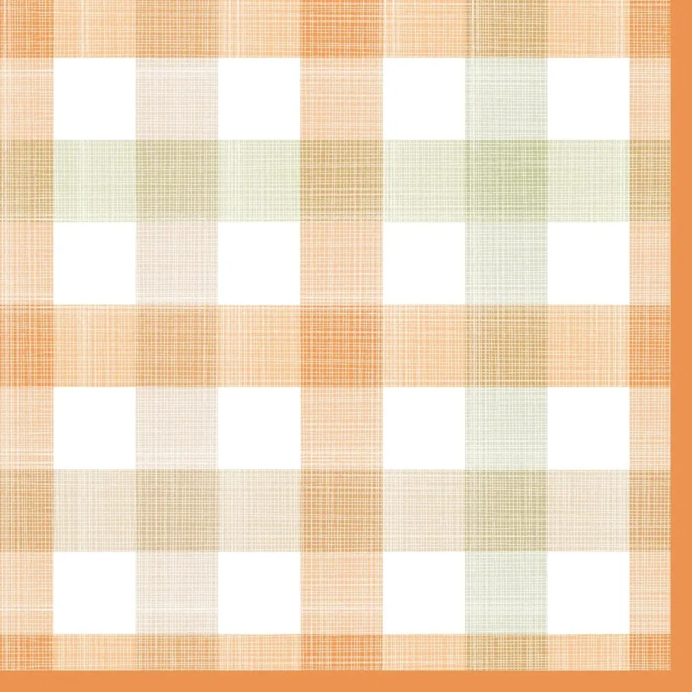 

50 Pack Fall Plaid Paper Napkins Autumn Cocktail Napkins Tartan Check Disposable Bar Napkins For Thanksgi