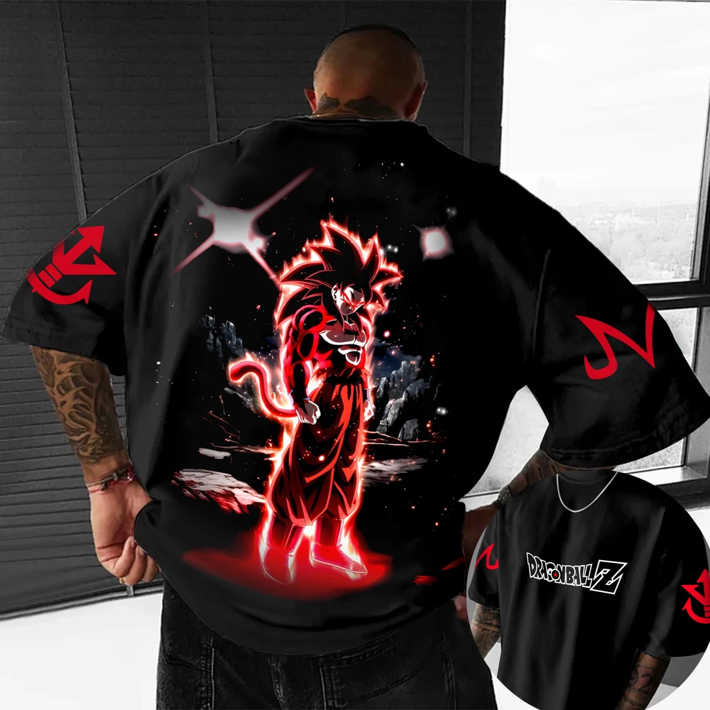 Dragon Ball Z Son Goku All Forms Broly Blue Aura Group Print Kids Oversized T-Shirt Mens Anime Streetwear Anime Tee For Fans view 2