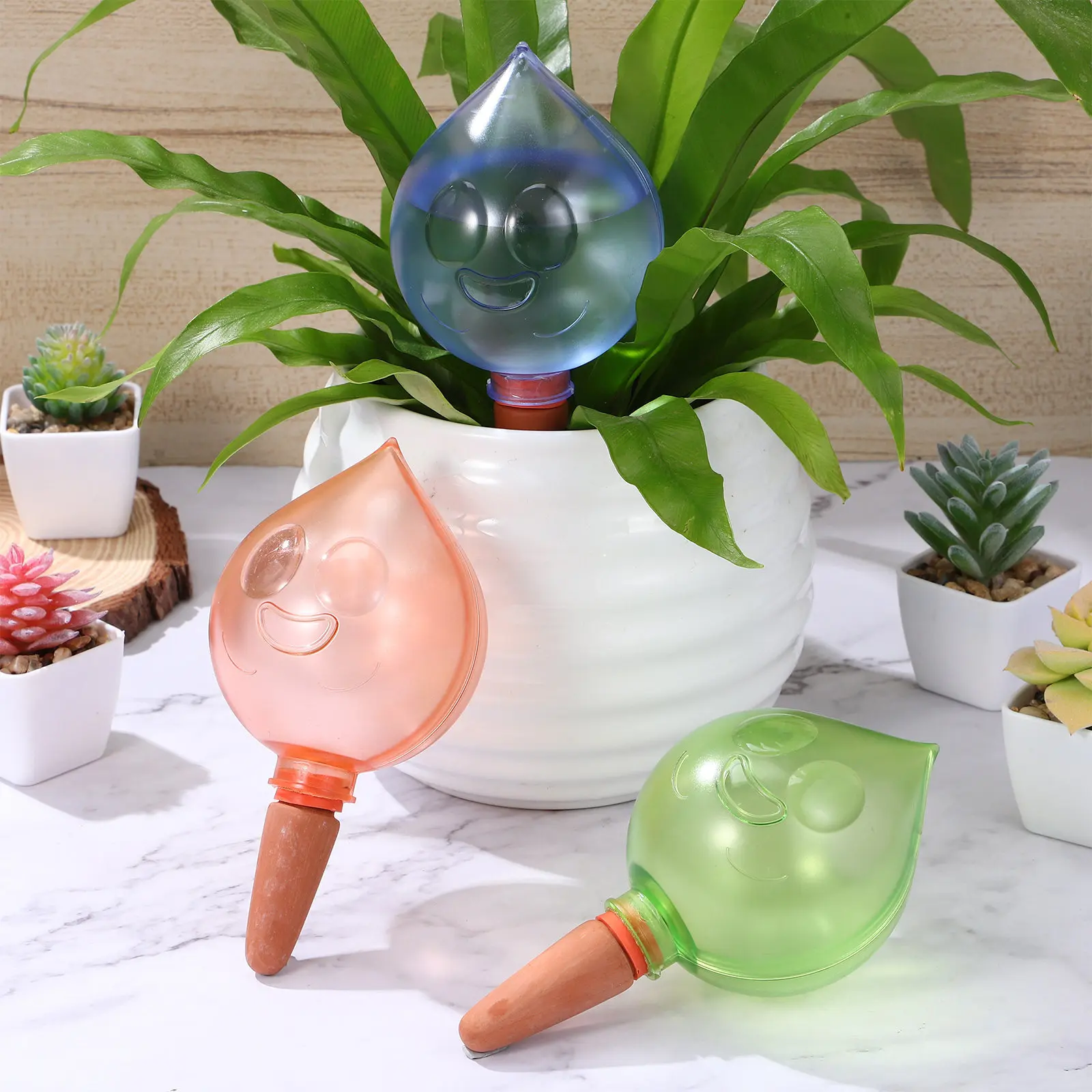 3個入り植物散水グローブ、点滴式自動散水ボール、鉢植え、庭、盆栽、屋内、屋外用