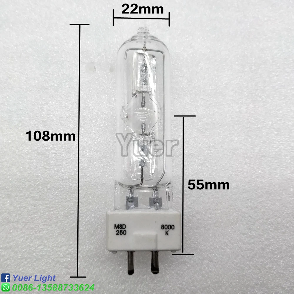 Imagem -03 - Metal Halogênio Palco Iluminação Lâmpada Msd 250 Msd250 w Watts 90v Msr Lâmpada Nsd 250 w 8000k Disco dj Led Moving Head Light