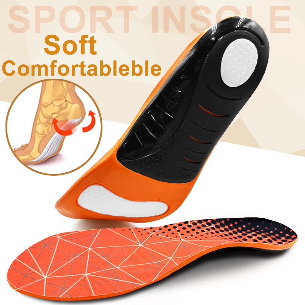 Orthopedic Sports Insoles Soft Men's Women Deodorant Insole Flat foot Arch Support Pad Elastic Massage Insole For Running Soles