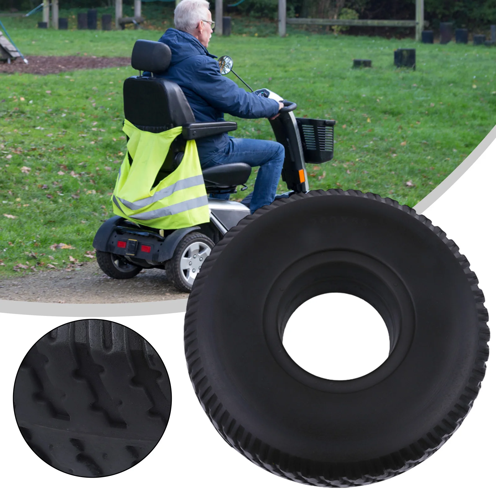 10 Inch Wearproof Solid Tire for Trolley Mobility Scooters Perfect Choice for Extended Use on Private Properties