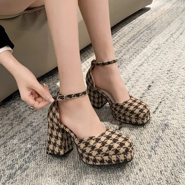 Fashion Chunky Women High Heels Shoes Brand Sexy Pumps 2023 Spring Summer New Trend Dress Party Designer Sandals Women Shoes