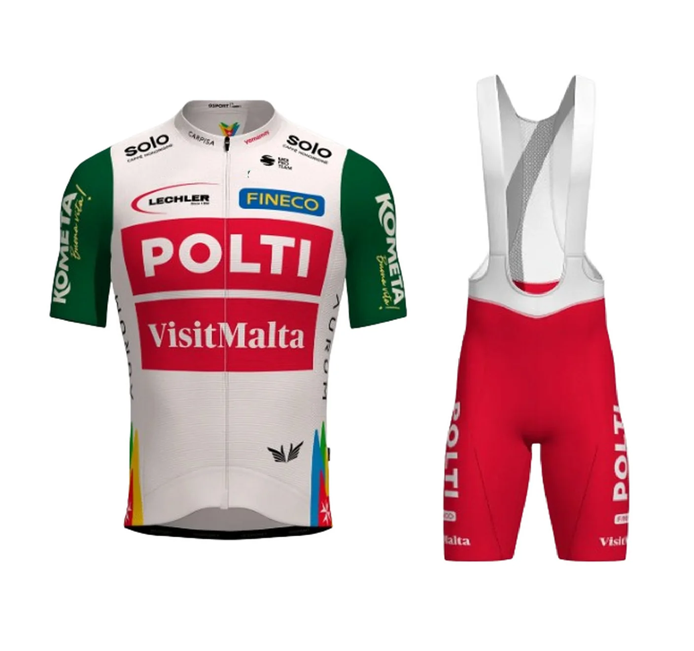 

2025 Polti VisitMalta Team Men's Cycling Jersey Short Sleeve Bicycle Clothing With Bib Shorts Ropa Ciclismo