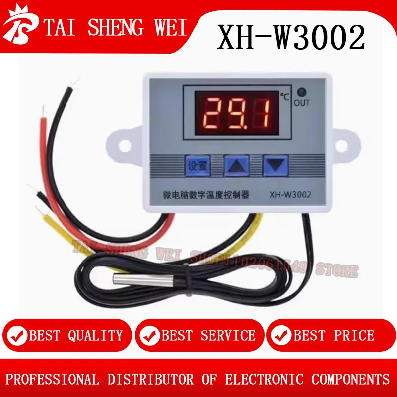 

2 шт. XH-W3002 220 В/12 В/24 В цифровой светодиодный регулятор температуры 10A термостат переключатель управления зонд с водонепроницаемым датчиком W3002