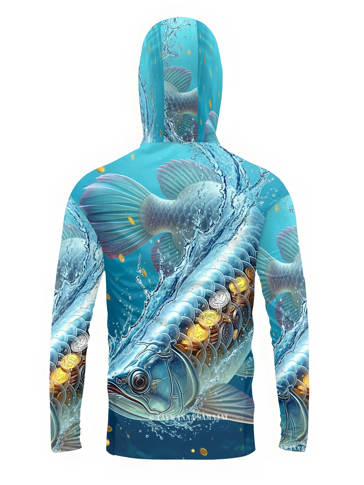 2026 Summer New Style Men's Long-Sleeved Shirt with 3D Small Fish Print for Sporty and Casual Wear Comfortable Soft Breathable image 5