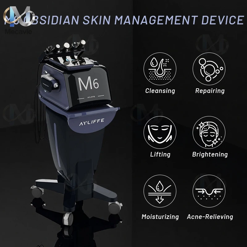 เครื่องผลัดเซลล์ผิวด้วยออกซิเจน 6in1 ทำความสะอาดผิวอย่างล้ำลึก ฟื้นฟูผิวหน้าให้ขาวกระจ่างใส กำจัดสิวเสี้ยน อุปกรณ์ดูแลผิวหน้าสำหรับใช้ที่บ้าน