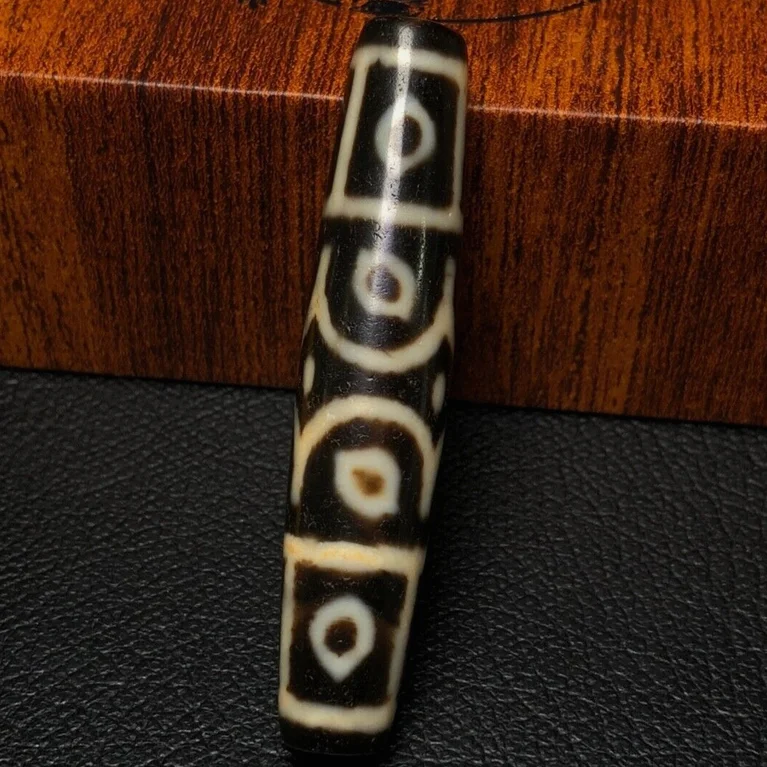 Magic Ancient Tibetan DZI Beads Old Agate 12 Eye Totem Amulet Pendant 67×14mm