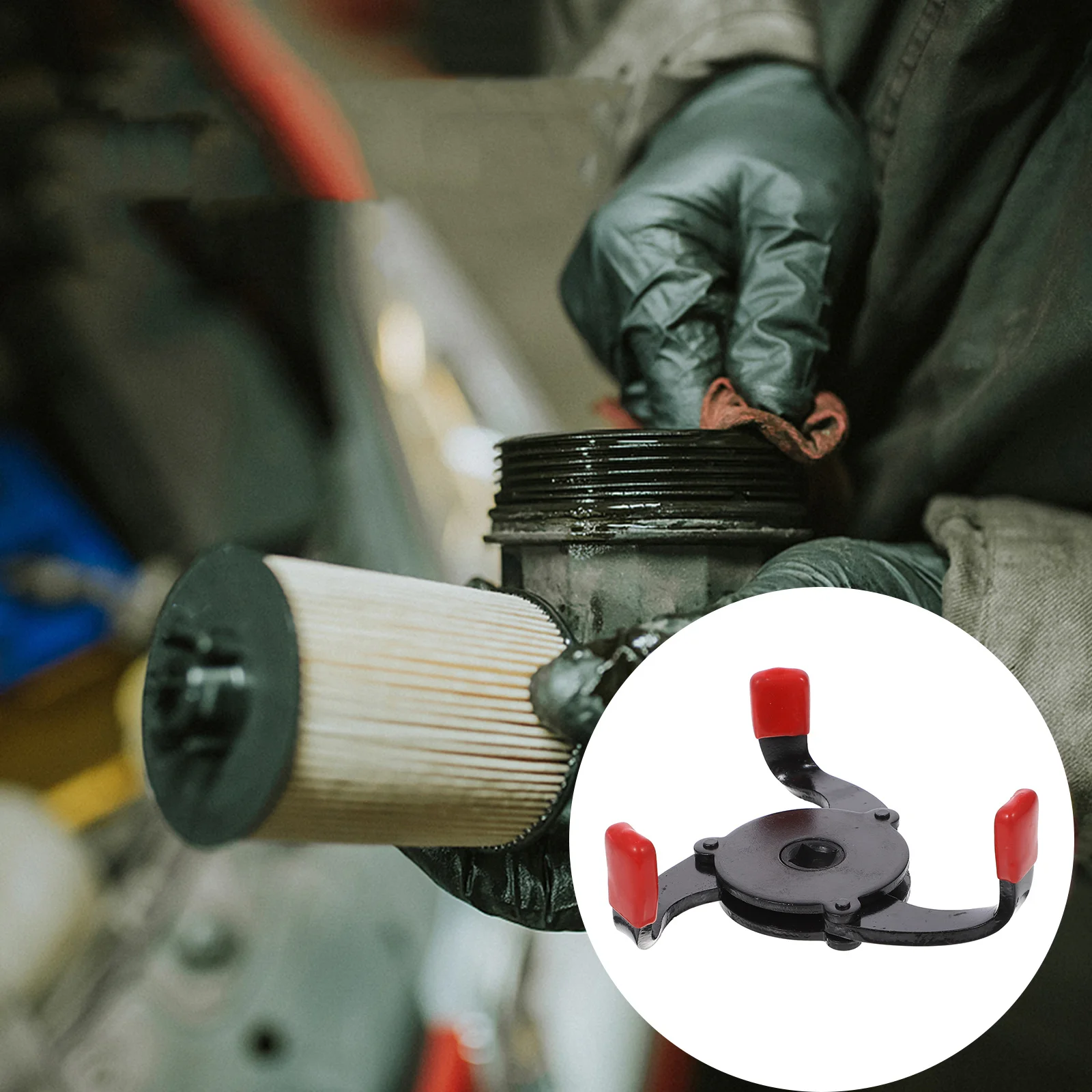 

High Steel 3 Jaw Oil Filter Wrench Set Weather Resistant Hardness Slip Free Usage Oil Filter Removal Tool Tools