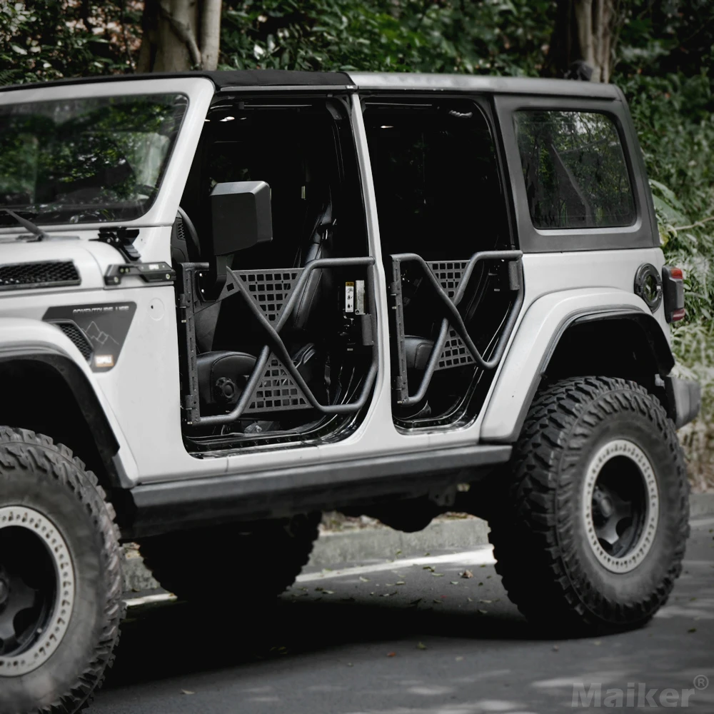 For Maiker X Style Tactical Tube Doors Tubular Half Doors with Side View Mirror for Jeep Wrangler JL Gladiator JT Accessories