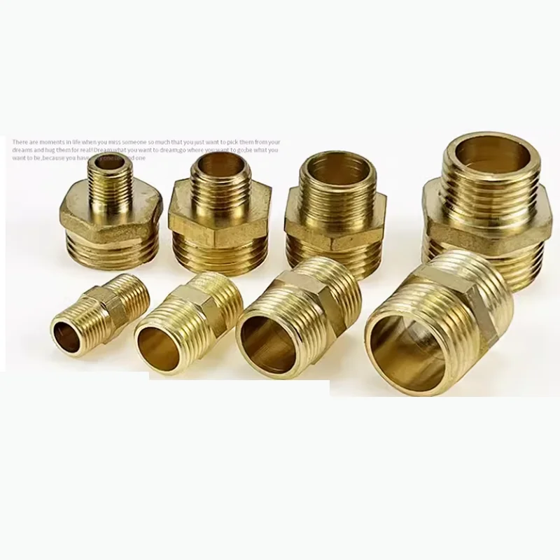 

Full copper NPT BSP G Double Male Thread Brass Pipe Hex Nipple Fitting Male To Male Reduce Connector change joint