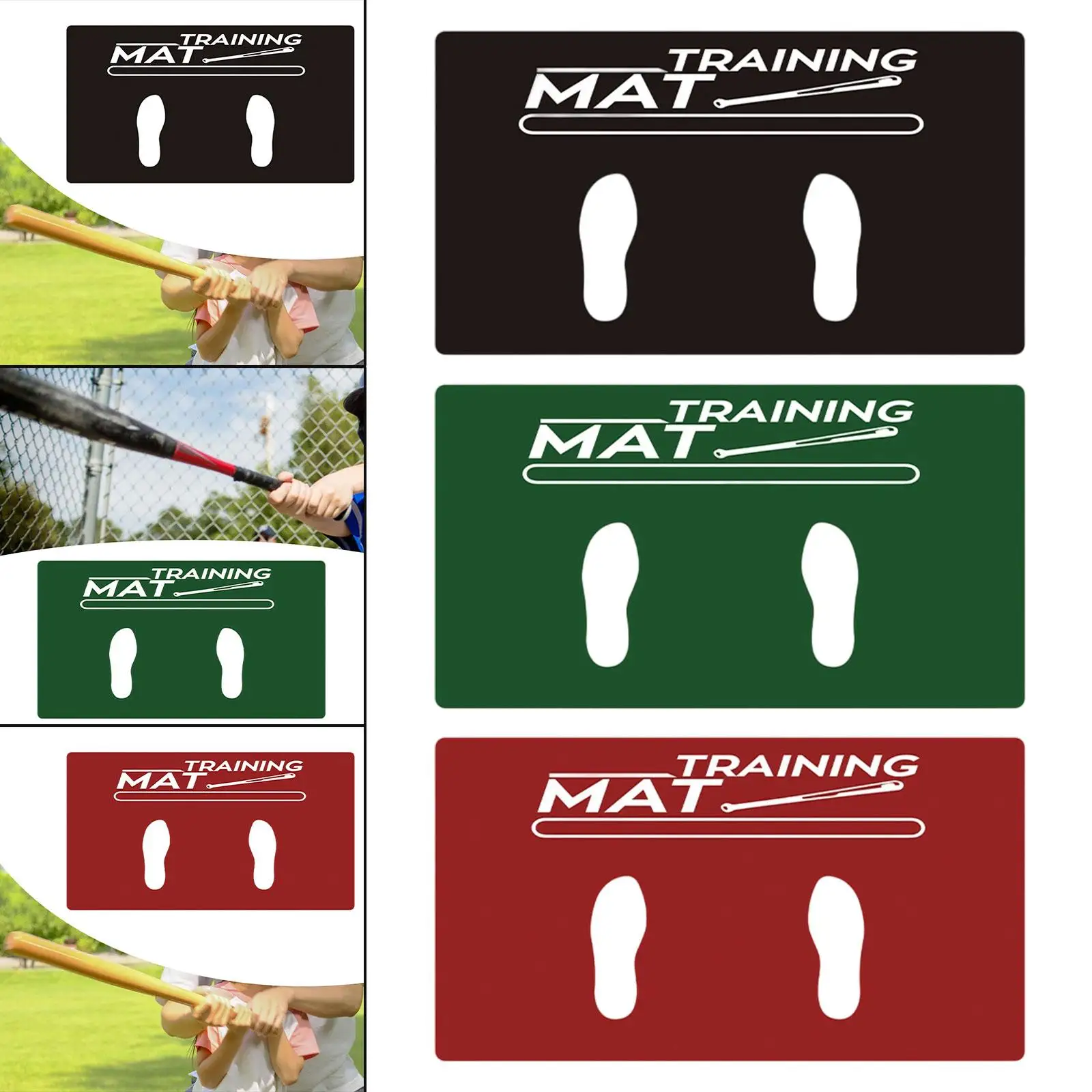 

Baseball Batting Practice Mat Non Slip PU Silicone Exercise Cushion Accessory for Swing Training Indoor Outdoor