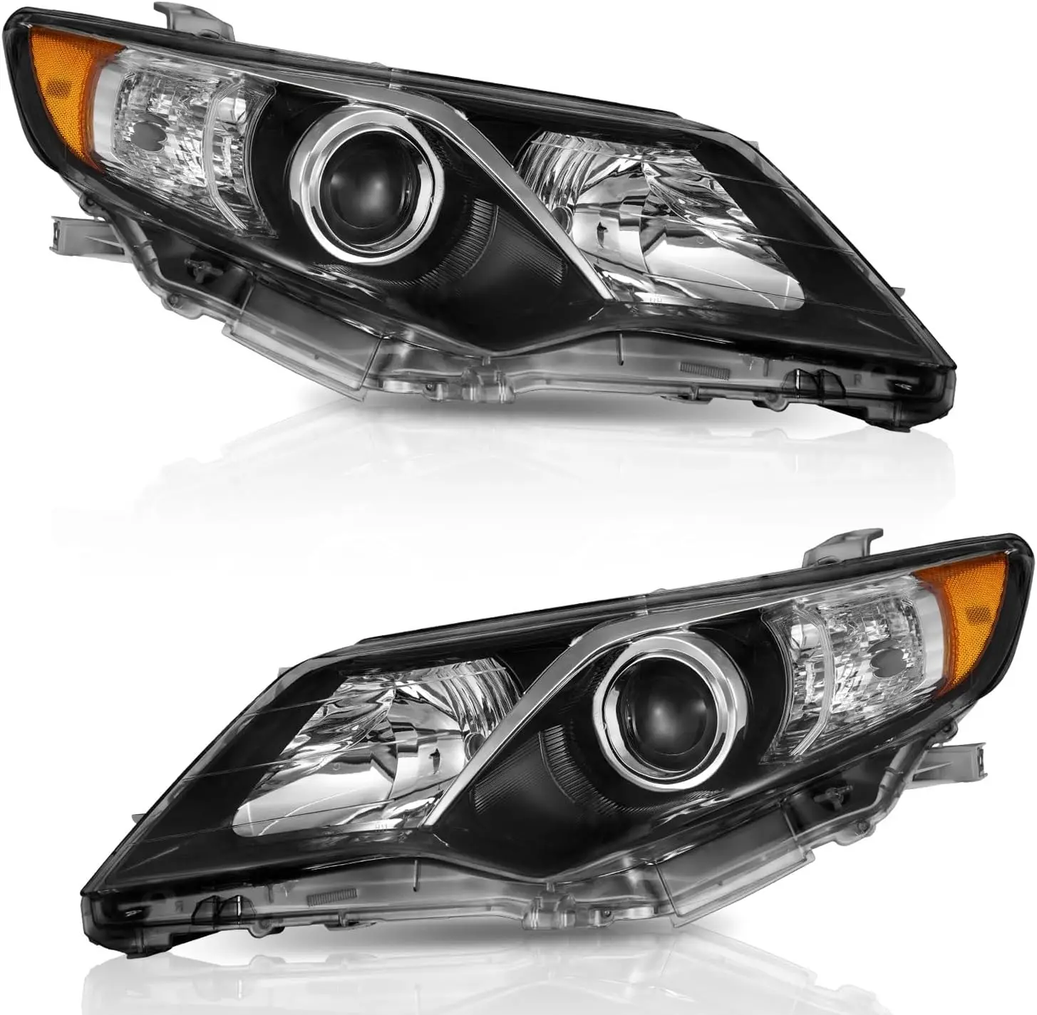 

Headlights Compatible with 2012-2014 Toyota Camry L/Se/Le/Xle/Hybrid, Headlamp Replacement for 12 2013 14 Camry Black Housing Am