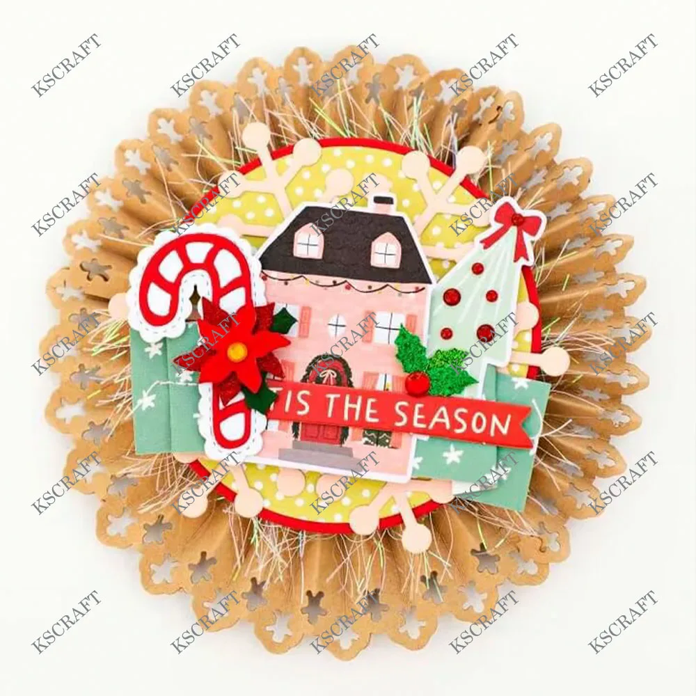 KSCRAFT Gingerbread Man Rosette Cutting Dies Stencils for DIY Scrapbooking Decorative Embossing DIY Paper Cards