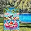 Summer Garden Flag Schnauzer Tropical 12x18 Inch Polyester jjp