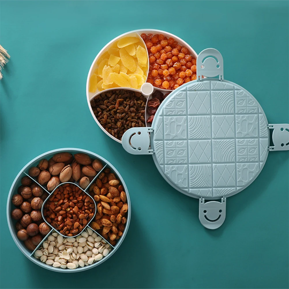 

Round Fruit Double Layer Snack Platter Candy Box Container Appetizer Candy Nut Serving Container Server Storage Kitchen