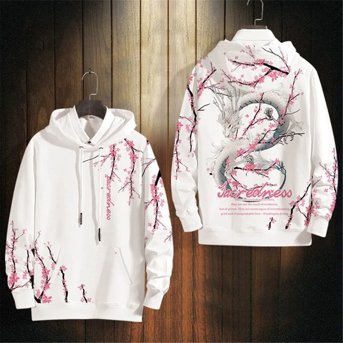 Fashion Hip Hop Dragon Hoodie Streetwear Men Casual Spring Autumn Clothes Cool Harajuku Gothic Anime China Print Hoodie Male