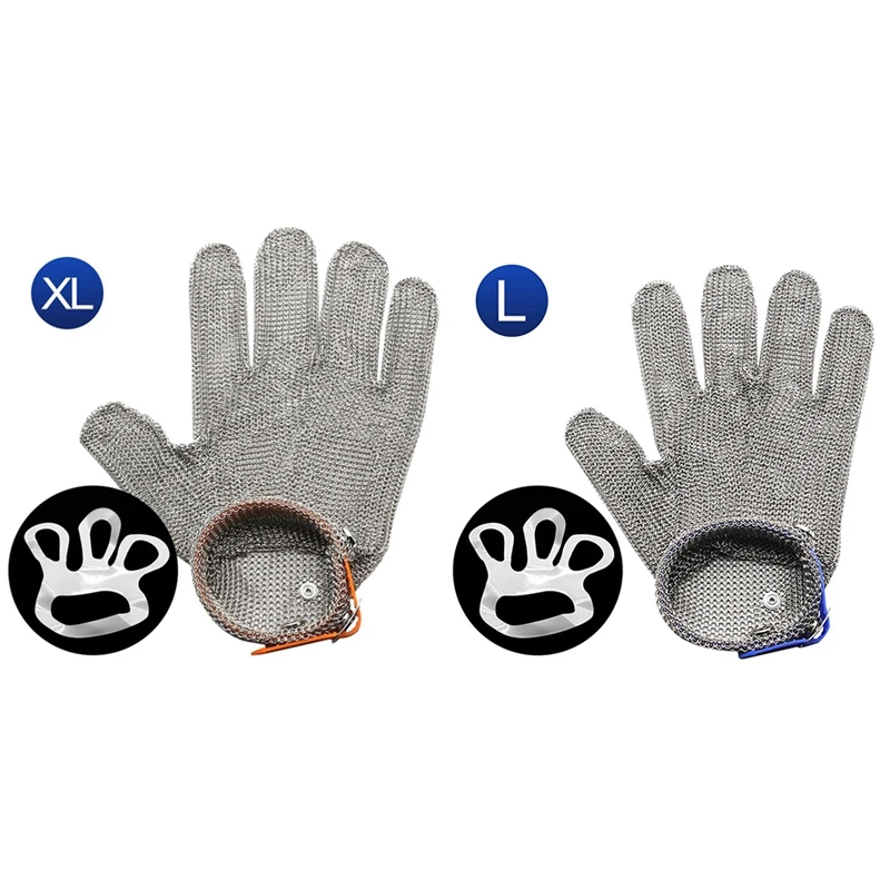 Guantes de alambre de acero inoxidable de grado 5, resistentes al desgaste, resistentes al corte, protectores antipuñaladas