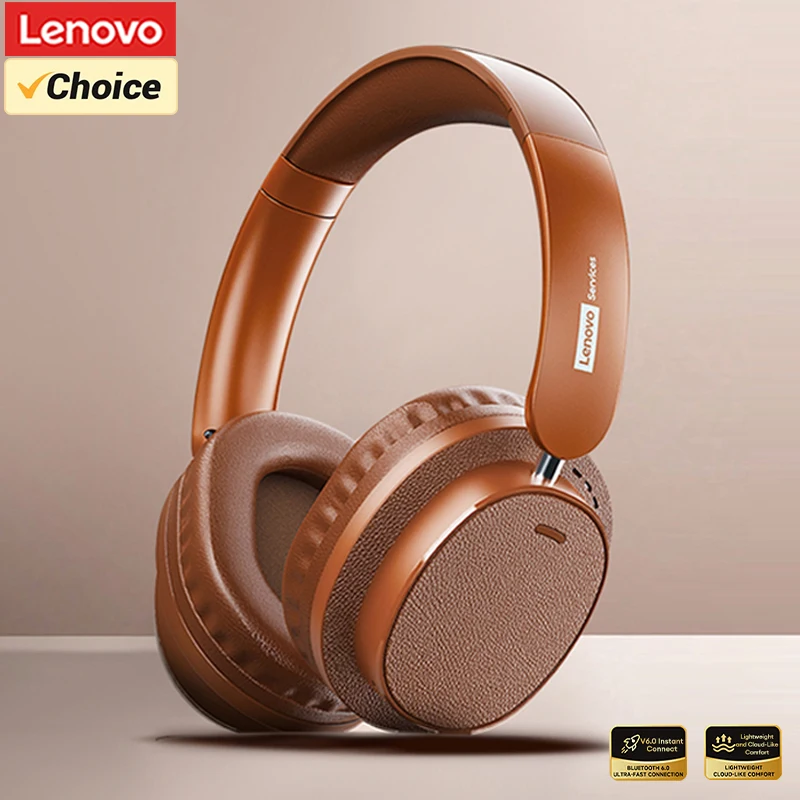 Fone de Ouvido Sem Fio Lenovo LS105 para Jogos com Microfone, 30H de Duração, Bluetooth 6.0, Dobrável, Som HIFI, Fones Esportivos