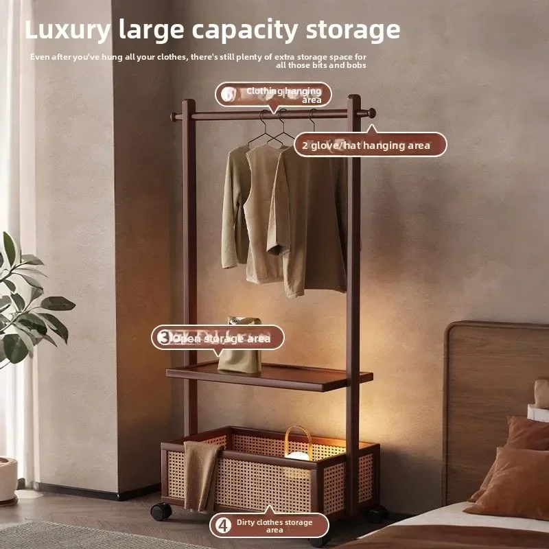 Stable New hanger bedroom indoor floor-to-ceiling coat rack reinforced drying clothes storage rack