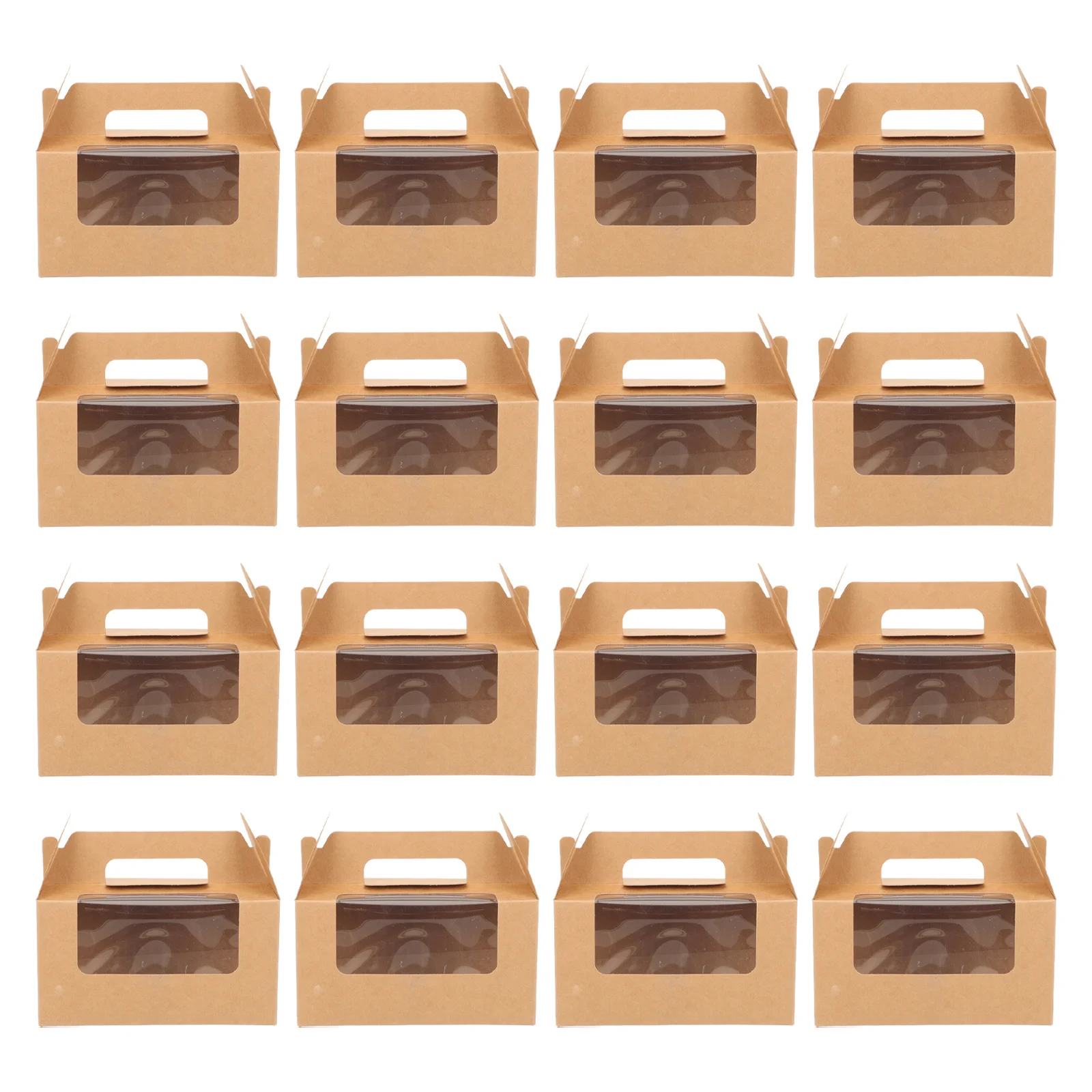 

16 Pcs Window Muffin Box Baking Boxes Cake Paper Treat White Cardboard Cupcake Holders