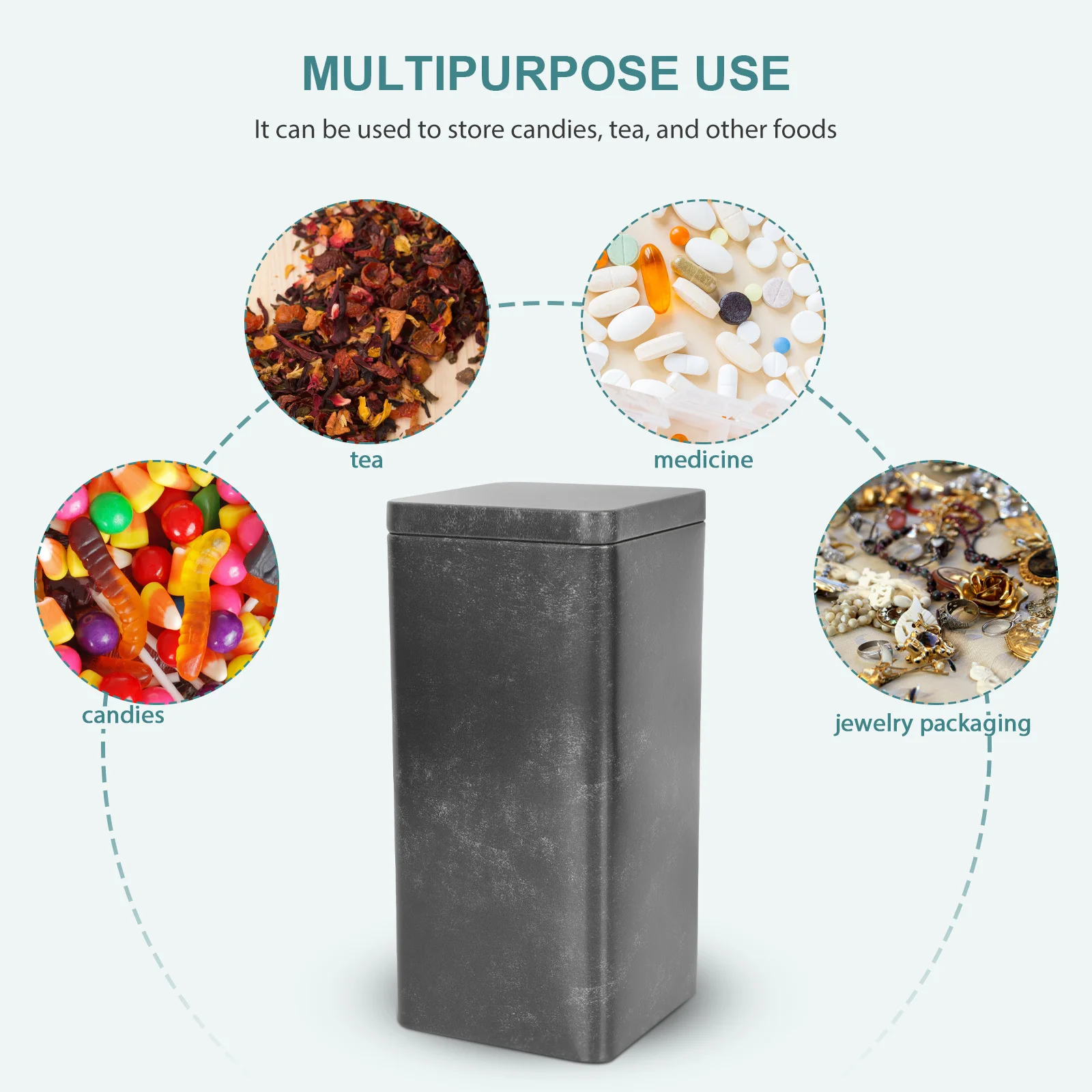 

Tinplate Tea Canister Retro Style Sealed Jar for Kitchen Home Office Loose Tea Storage Candy Container Airtight Food Storage