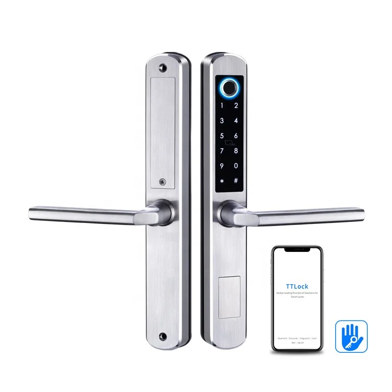 

Anti-Theft Double Sided Smart Fingerprint Sliding Door Lock Remote Control Electronic Password Lock Hotel Apartment