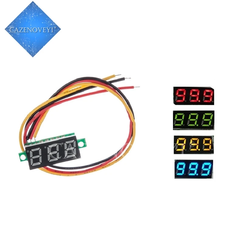 2pcs/lot 0.28 inch ultra small blue digital DC digital voltmeter display adjustable head triplet battery voltmeter DC0-100V