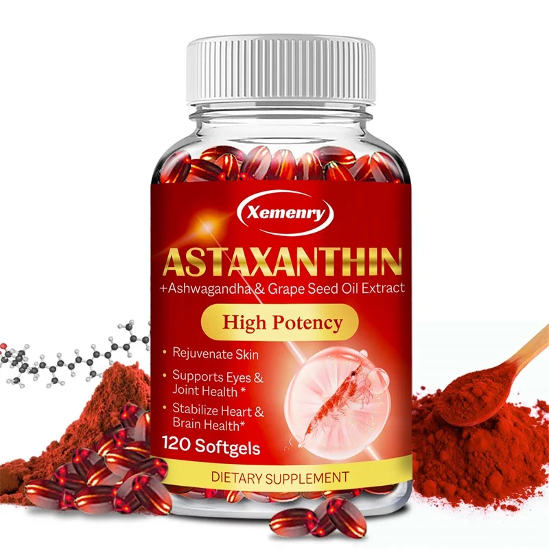 

Astaxanthin Softgels - Supports Eye, Cardiovascular, Joint and Skin Health & Immunity Promotes Cardiovascular Health, Non-Gmo