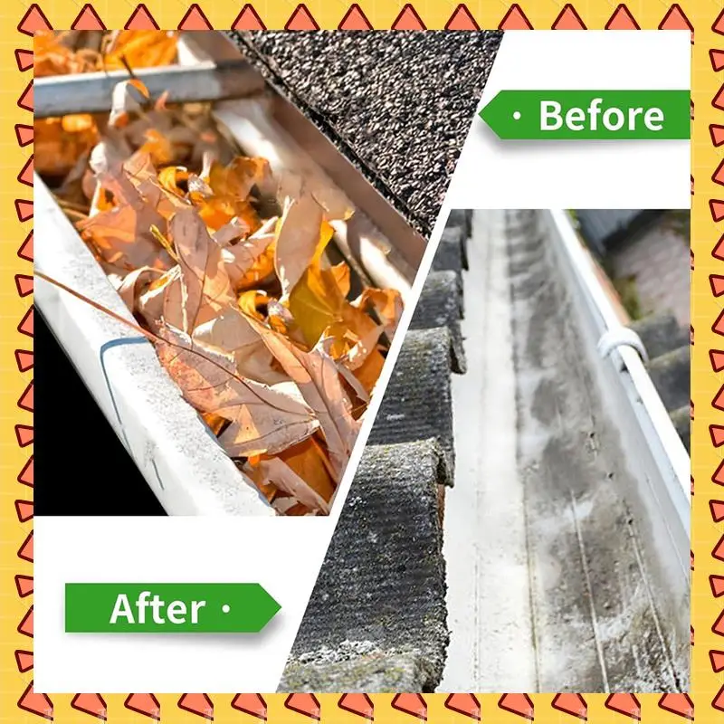 

A008 Инструменты для чистки желобов Телескопический очиститель желобов с 4-секционным стержнем Надежный инструмент для очистки желобов для чистки листьев 1,8 м