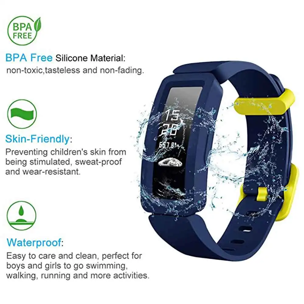 Silicone Strap For Fitbit Ace 2 Kids Watch Band Replacement Bracelet For Fitbit Inspire/ Inspire HR / ACE2 Smart Watch Wristband