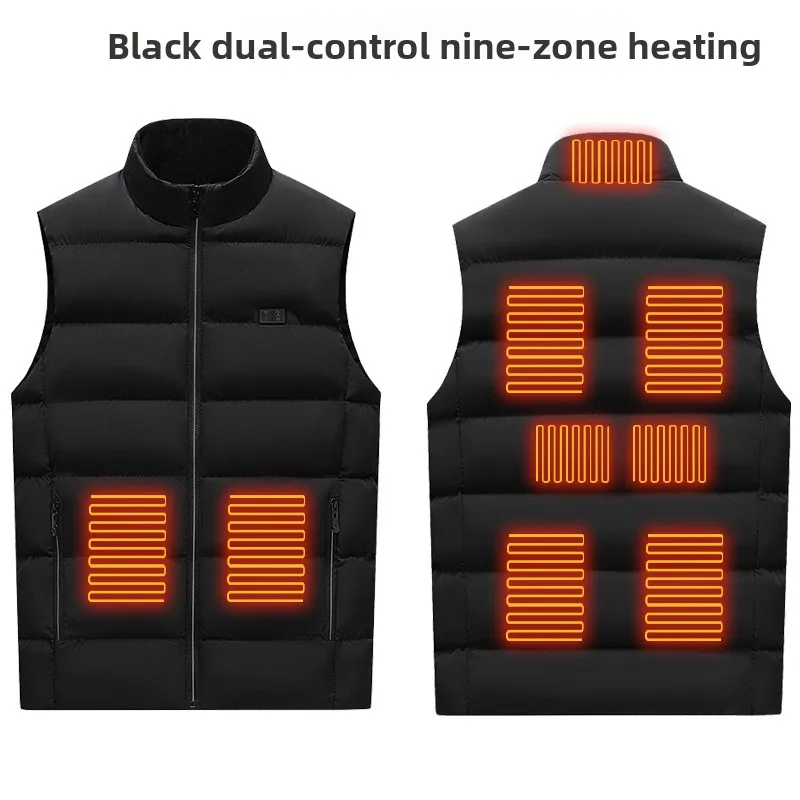 

Unisex Intelligent Heated Vest: Stand Collar Fleece Lined Electric Heating Clothing