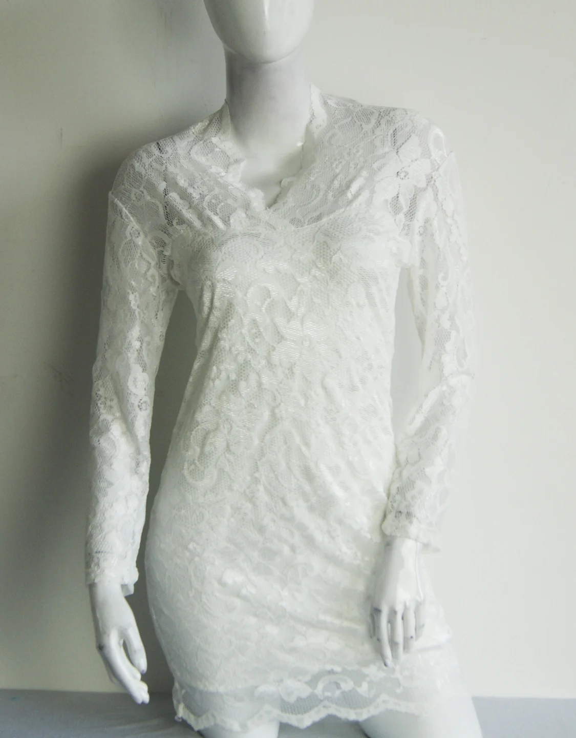Damen-Spitzenkleid, lässig, tiefe V-Kleider, 2025, Kleid in Liquidation – Detail 1