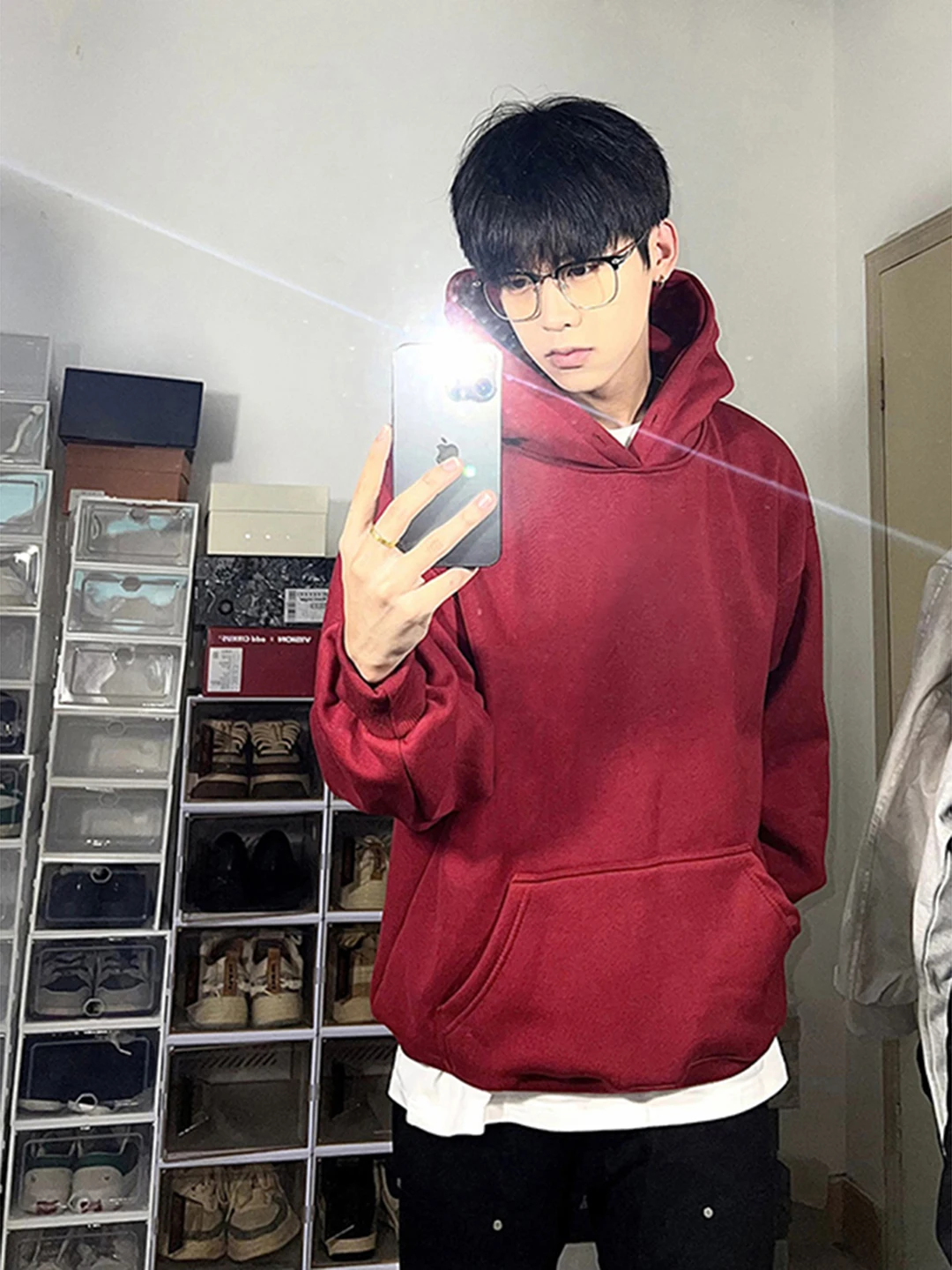 سترة بغطاء للرأس ثقيلة الوزن للرجال من Cleanfit للخريف ماركة Faion صلبة وقاسية على شكل زهرة بيضاء ey American Sle سترة كاجوال... #5