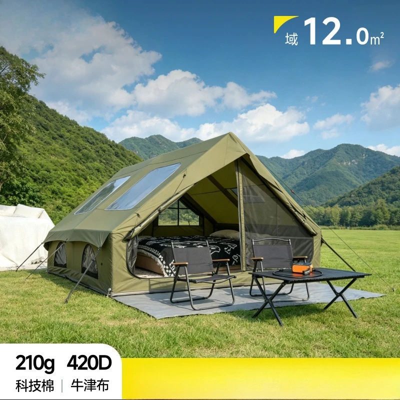free to build lightweight outdoor inflatable tent two-room parent-child camping tent multi-person self-driving team building