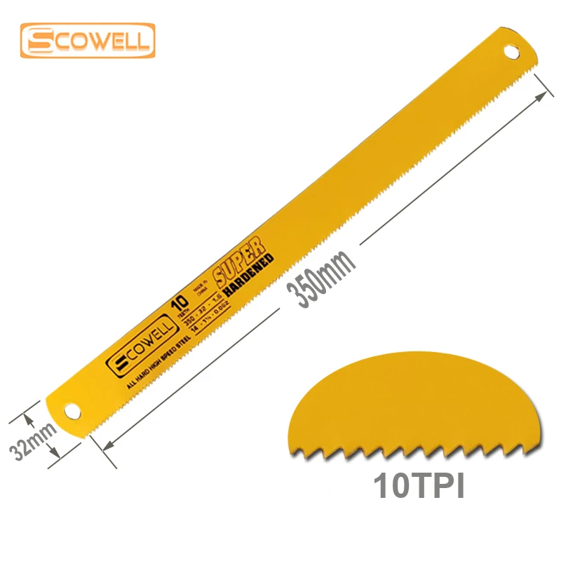 Lame per seghetto HSS completamente dura da 350 mm di lunghezza Lama per sega a nastro in acciaio Acciaio ad alta velocità 10TPI per uso macchinari Strumenti fai da te per taglio del legno