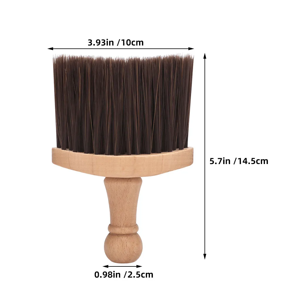 Soft Bristle Neck Duster Brush Wooden Handle Haircut Cleaning Tool Beard Brush Neck Face Grooming Barber Hairdressing Salon Car
