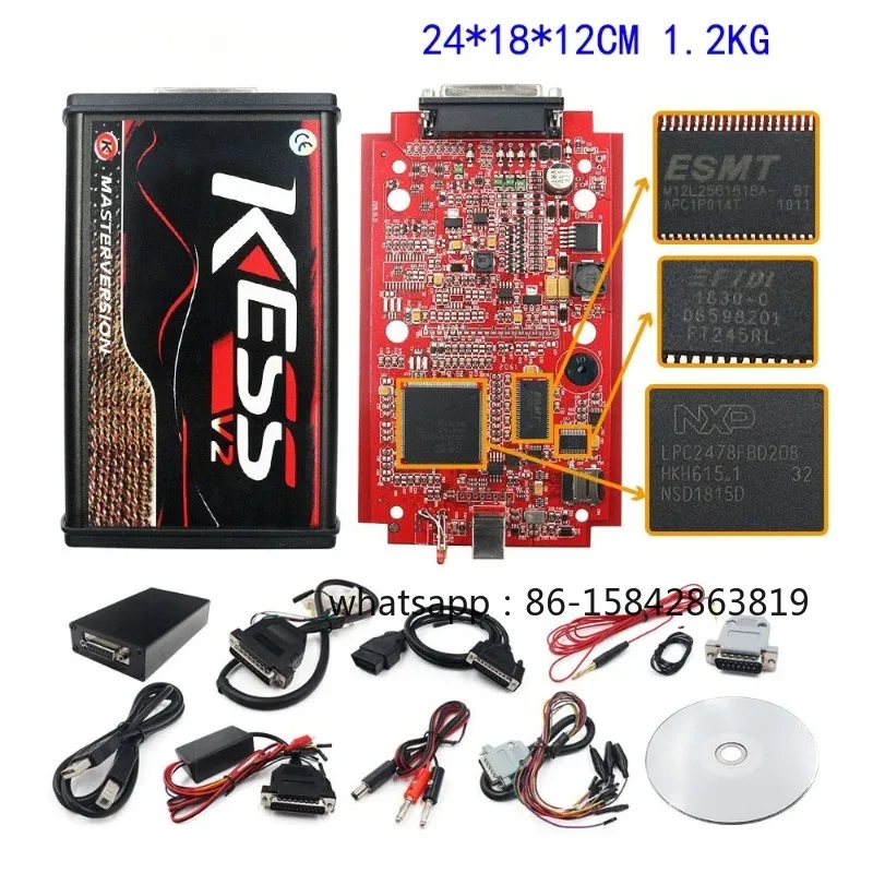 Online Unlimited KESS 2.80 EU Red V5.017 KTAG V7.020 4 LED V2.25 OBD2 Car ECU Chip Tuning Kit kess ktag Programmer Tool