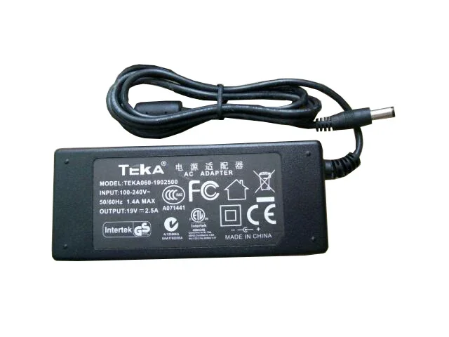 Power Adapter 19V 2.5A, Barrel 5.5/2.1mm, 2-Prong, TEKA060-1902500