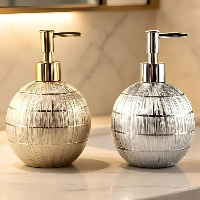 550ml soap dispe Ceramic Ball Pressing Hand Wash Bottle Gold Silver Shampoo and Shower Gel Dispensing Bottle bathroom