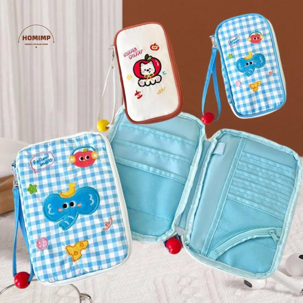 

Portable Polyester Fiber Cute Document Bag Waterproof with Handle Passport Holder Large Capacity Sundry Storage Bag for Home