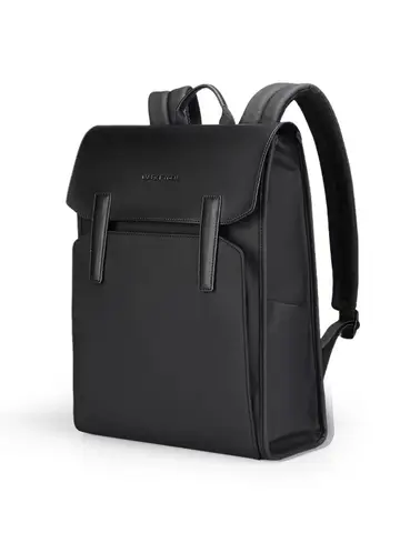 Mark Ryden Classic Business Work Black Leather Backpack 15.6 Inch Laptop Waterproof Bag School Bags Business bacbacks for men